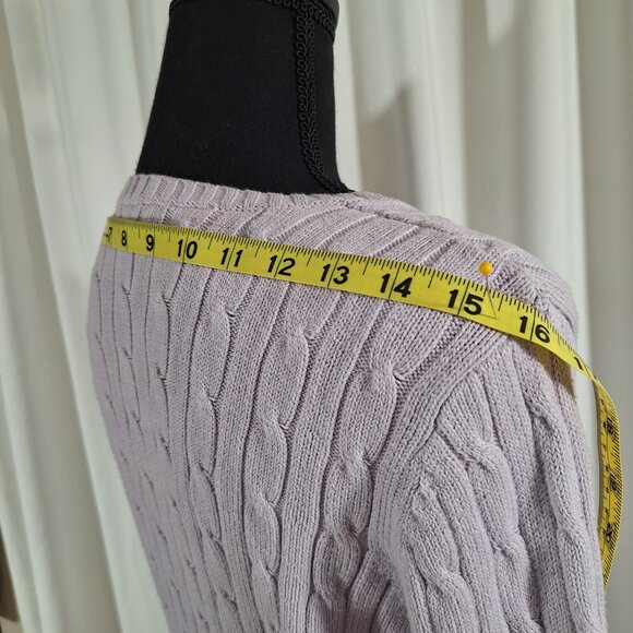 St. John’s Bay Classic Cable Knit Sweater Women’s Medium Lavender Light Purple - Picture 8 of 15